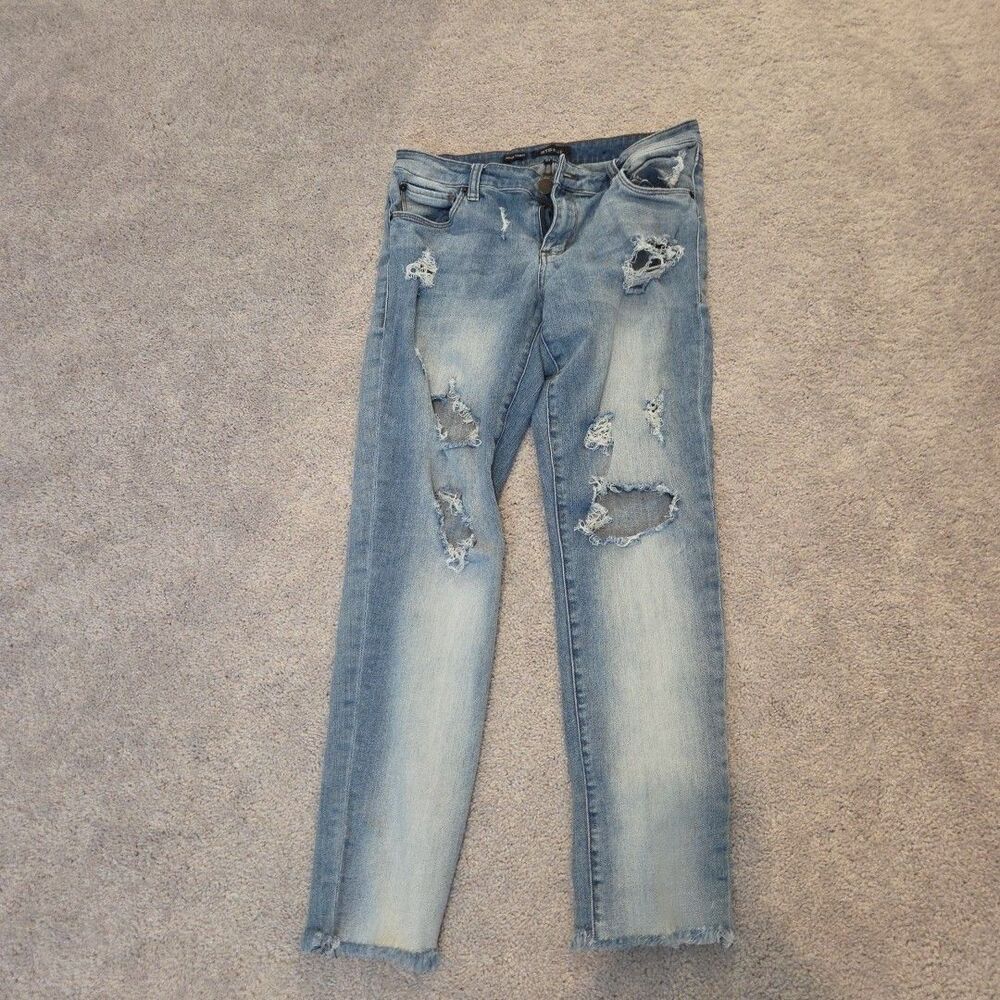 STS Blue Taylor Tomboy Stretch Distressed Straight Raw Hem Women's 27